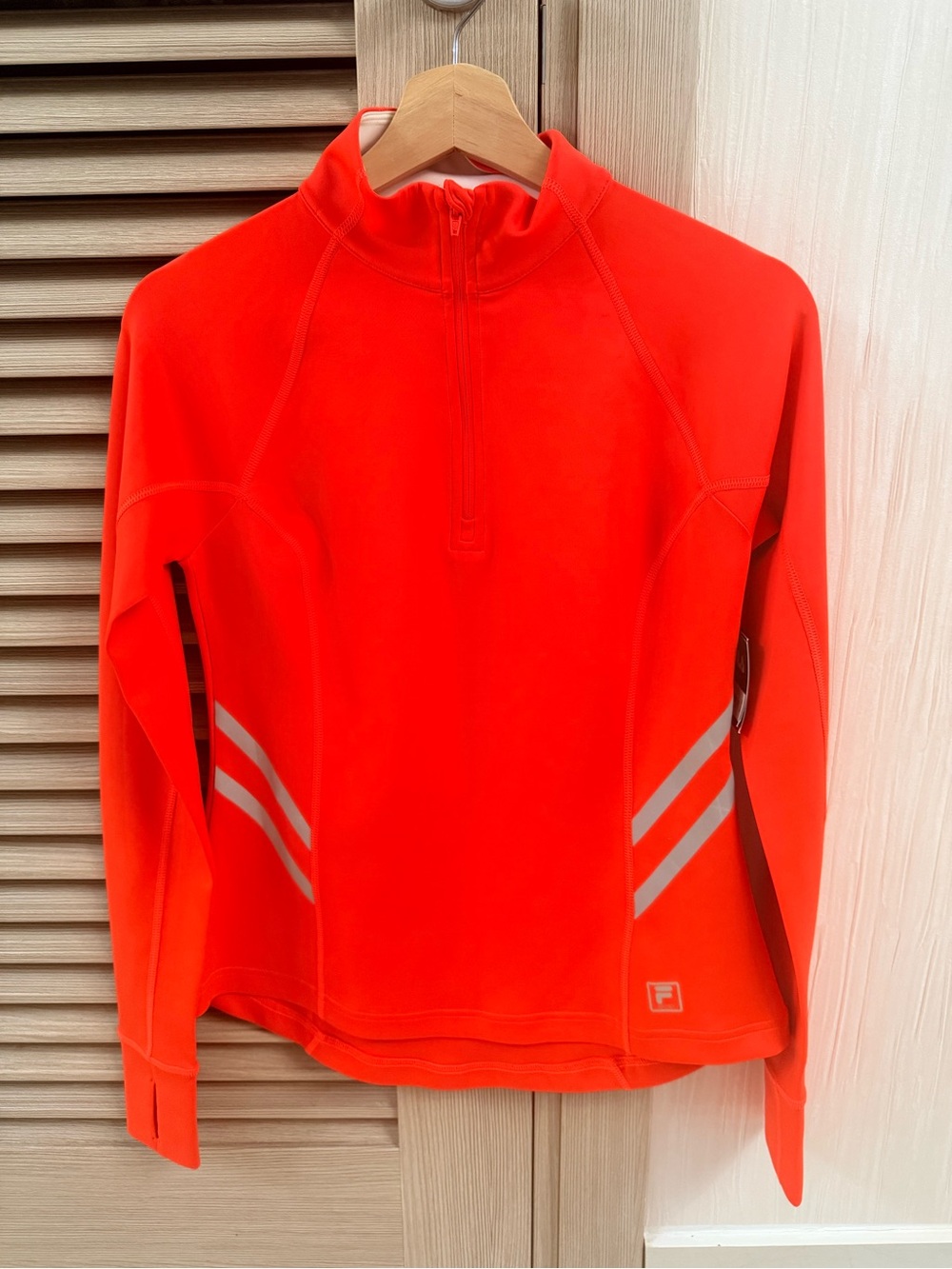 Fila Men's Bright Orange Zip-Up Performance Sweater. Read description